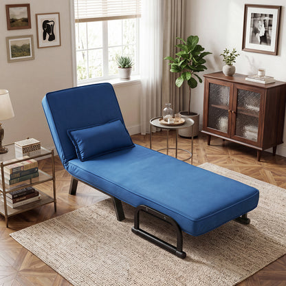 3-in-1 Folding Sofa Bed with Adjustable Backrest with Adjustable Backrest-Blue