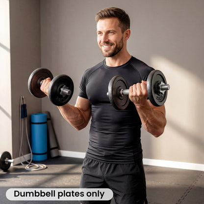 SPORTNOW Weight Plates Set, 1"/2.5cm Weight Disc Pair, 4 x 2.5kg Metal Dumbbell/Barbell Plates for Home Gym