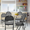 6 Pieces Folding Chairs Set with Handle Hole and Portable Backrest-Grey