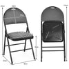 6 Pieces Folding Chairs Set with Handle Hole and Portable Backrest-Grey
