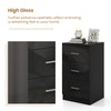 3-Drawer Wooden Dresser Cabinet with Anti-Toppling Device-Black