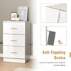 3-Drawer Wooden Dresser Cabinet with Anti-Toppling Device-White