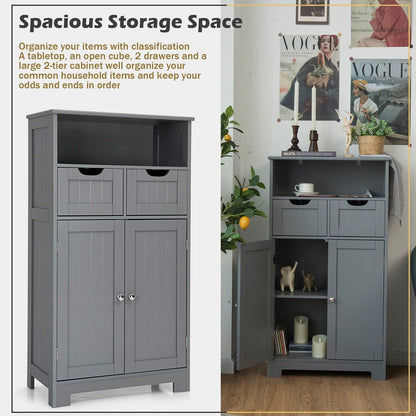 Floor Standing Utility Cabinet with Adjustable Drawers-Grey