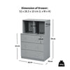 3-Drawer Dresser with 2 Open Compartments for Living Room Bedroom-Grey