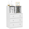 3-Drawer Dresser with 2 Open Compartments for Living Room Bedroom-White