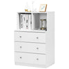 3-Drawer Dresser with 2 Open Compartments for Living Room Bedroom-White