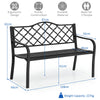 Patio Garden Bench with Iron Casted Seat, Armrest and Backrest
