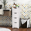 Floor Storage Cabinet Freestanding Bathroom Cabinet with 4 Drawers-White