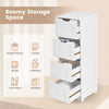 Floor Storage Cabinet Freestanding Bathroom Cabinet with 4 Drawers-White