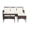 4 Seater Rattan Garden Furniture Set with Cushioned Sofa-White