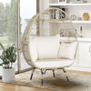 Oversized Rattan Egg Chair with 4 Cushions for Balcony Backyard