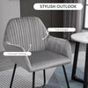 HOMCOM Modern Arm Chair Upholstered Accent Chair with Metal Base for Living Room Grey