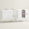 HOMCOM Bathroom Vanity Unit, Under Sink Storage Cabinet with Soft-Close Doors for Basin without or with Pedestal, White
