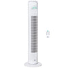 HOMCOM 30'' Freestanding Tower Fan, 3 Speed 3 Mode, 10h Timer, 70 Degree Oscillation, LED Light, 5M Remote Controller, White