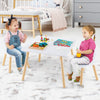 Kids Wooden Table and Rabbit Chairs Set with Space-Saving Structure-White