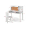 Wooden Kids Desk and Chair Set with Hutch for Studying and Reading-White