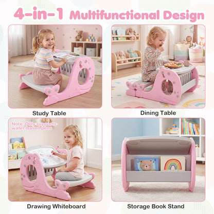 Multi-functional Convertible Kids Activity Table Set-Pink