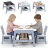 Versatile Kids Table and 2 Chairs Set with Detachable Double-sized Tabletop-Grey