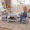 Versatile Kids Table and 2 Chairs Set with Detachable Double-sized Tabletop-Grey