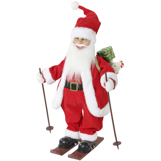 HOMCOM 2ft Singing Skiing Santa Claus in Red