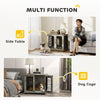 PawHut Indoor Dog Crate Furniture End Table with Soft Washable Cushion, Lockable Front Door, for Medium Dogs - Black