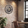 27” Large Wall Clock with World Map and Moving Gears-Brown