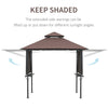 Outsunny 2.4 x 1.5 m (8' x 5') Grill Gazebo Canopy with Extendable Side Awnings, Outdoor BBQ Gazebo Shelter with 2 Side Shelves for Garden, Patio, Barbecue, Picnic, Coffee