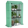 Outsunny 40 x 100cm Three Shelf Steel Frame Greenhouse - Green