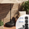 Half Round Patio Umbrella Base Fillable Stand with Decorative Patterns-Black