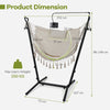 Hammock Chair with Stand and Phone Holder-Beige