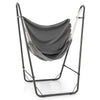 Hammock Chair with Stand and Side Pocket for Living Room Patio and Yard-Dark Grey