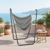 Hammock Chair with Stand and Side Pocket for Living Room Patio and Yard-Grey