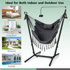 Hammock Chair with Stand and Phone Holder-Grey
