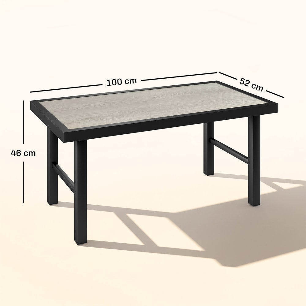 Outsunny Metal Garden Coffee Table in Grey