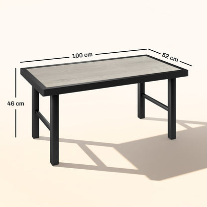 Outsunny Metal Garden Coffee Table in Grey