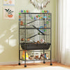 PawHut 5 Tier Large Hamster Cage on Wheels with 17 cm Deep Tray, Storage Shelf for Syrian, Gerbil, Rats