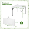 Heavy Duty Indoor Outdoor Folding Card Table with Carry Handle for Patio-White