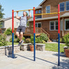 Heavy Duty Metal Pull Up Bar Station with 5 Adjustable Heights-Red