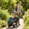 Heavy Duty Rolling Garden Cart with Wheels and Round Bucket-Green
