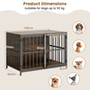 Heavy-duty Dog Crate Furniture with Dual Lockable Double Doors-Rustic Brown