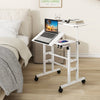 Height Adjustable Workstation with Wheels for Standing or Sitting-White