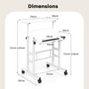 Height Adjustable Workstation with Wheels for Standing or Sitting-White