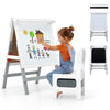 Height-adjustable Painting Easel with Chalkboard and Paper Holder-White