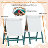 Height-adjustable Painting Easel with Chalkboard and Paper Holder-Green & White