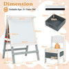 Height-adjustable Painting Easel with Chalkboard and Paper Holder-White