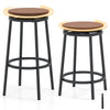 360° Swivel Bar Stools Set of 2 Height Adjustable Kitchen Stools for Kitchen Island-Brown