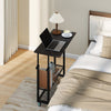 Mobile Stand up Height Adjustable Sit Stand Desk with Tilting Tabletop-Oak