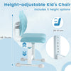 Height-adjustable Kid’s Desk Chair with Double Back Support and Breathable Seat-Blue