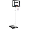 SPORTNOW 2.6-3.1m Adjustable Basketball Hoop and Basketball Stand w/ Backboard and Weighted Base, Portable on Wheels, White