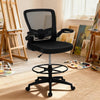 High Back Mesh Office Chair with Flip-up Armrests Footrest Ring Set of 2-Black